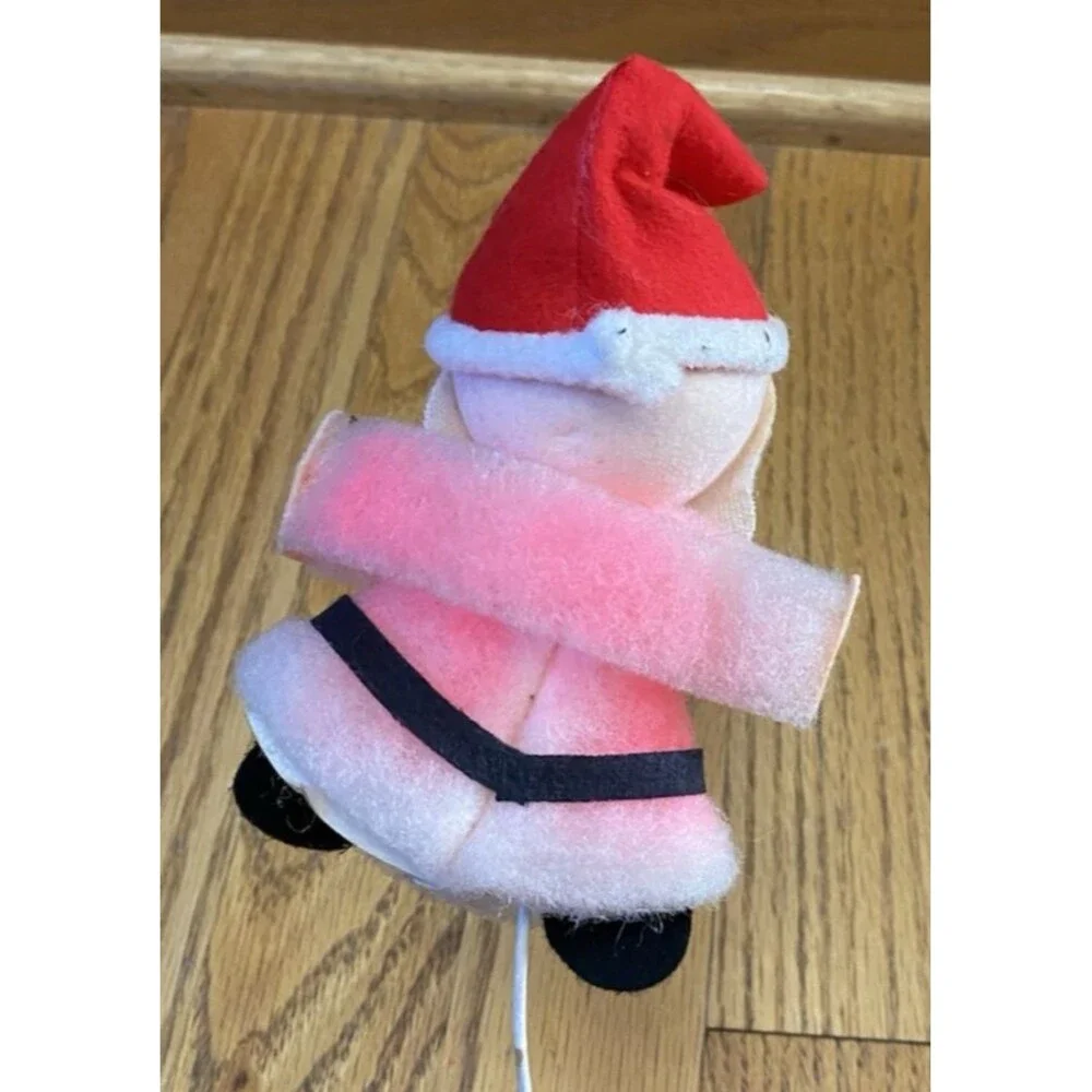 Vintage Christmas Flocked Felt Santa Claus Figure Tree Ornament 5